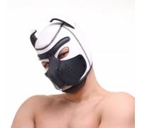Белая неопреновая БДСМ-маска Puppy Play