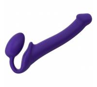 Фиолетовый безремневой страпон Silicone Bendable Strap-On - size M