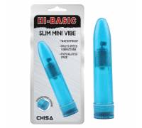 Голубой мини-вибратор Slim Mini Vibe - 13,2 см.