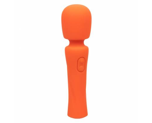 Оранжевый вибромассажер Stella Liquid Silicone Mini Massager - 14,5 см.