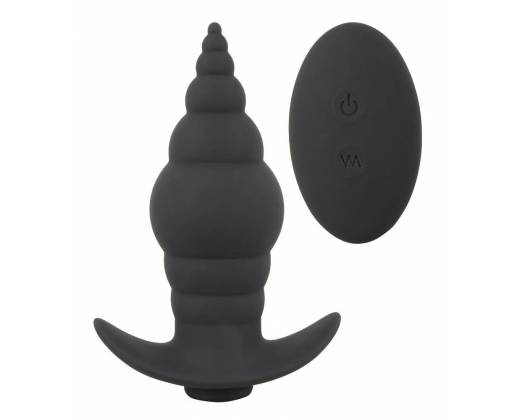 Черная анальная вибропробка RC Butt Plug - 9,6 см.