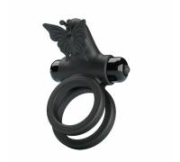 Черное эрекционное виброкольцо Passionate Ring IX