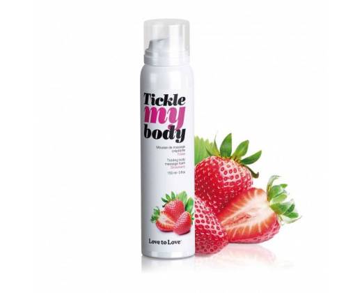 Массажная хрустящая пенка Tickle My Body Strawberry с ароматом клубники - 150 мл.