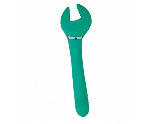 Зеленый двусторонний вибратор Key Control Massager Wand в форме гаечного ключа