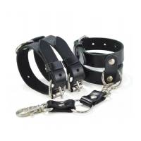 Черные наручники "Грация" с пряжками