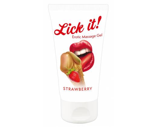 Лубрикант на водной основе Lick it! Strawberry с ароматом клубники - 50 мл.