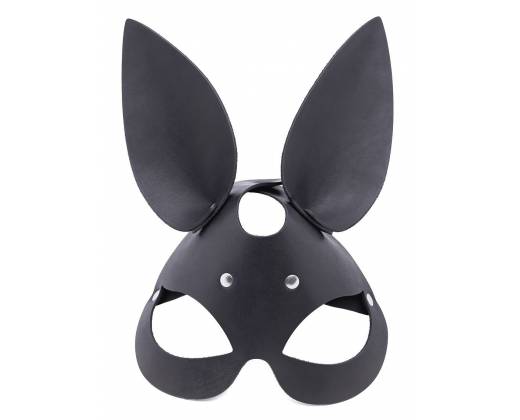 Черная гладкая маска "Зайка" с длинными ушками