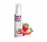 Съедобное согревающее массажное масло Love Me Tender Strawberry с ароматом клубники - 100 мл.