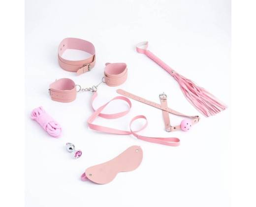 Эротический БДСМ-набор из 8 предметов в нежно-розовом цвете
