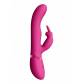 Розовый вибромассажер May Pulse-Wave & C-spot & G-Spot Rabbit - 22 см.