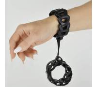 Черные кожаные наручники "Клеопатра"