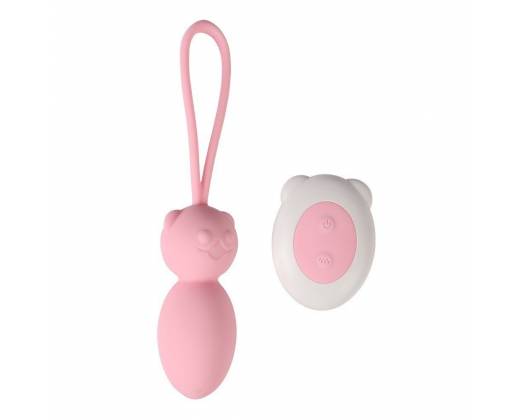 Розовые вагинальные шарики с петлёй и пультом ДУ