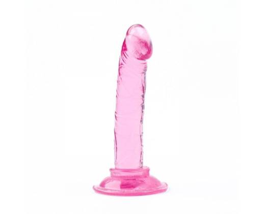 Розовый анальный фаллоимитатор на присоске - 12 см.
