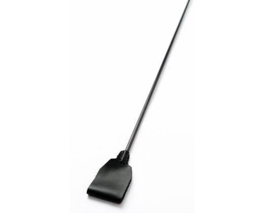 Черный кожаный стек с гладкой ручкой - 55 см.
