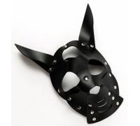 Черная маска "Собака" с ушками