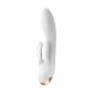 Белый вибратор-кролик Double Flex с двумя клиторальными отростками - 20,1 см.