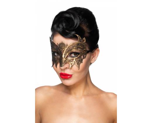 Золотистая карнавальная маска "Андромеда"