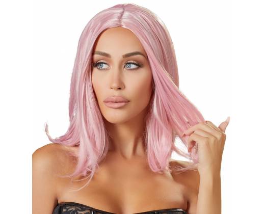 Розовый парик с прямыми волосами