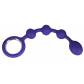Фиолетовая анальная цепочка с ручкой-кольцом - 23,5 см.
