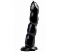 Чёрный анальный фаллоимитатор на присоске Twist N Shout with Suction Cup - 18,4 см.