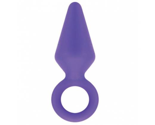 Фиолетовая анальная пробка с ручкой-кольцом LUXE CANDY RIMMER - 7,1 см.