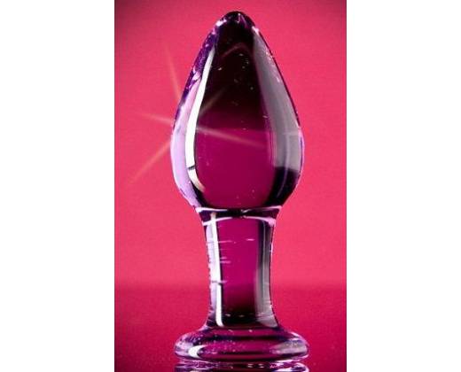 Фиолетовая анальная пробка из стекла - 9 см.