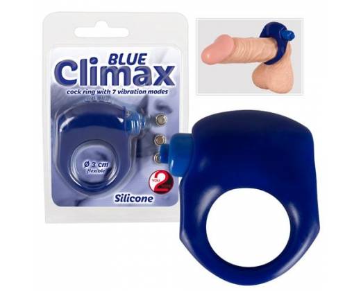 Синее виброкольцо для пениса Blue Climax