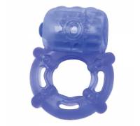 Голубое эрекционное кольцо с вибрацией Climax Juicy Rings