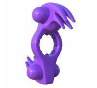 Фиолетовое эрекционное кольцо с вибрацией Wonderful Wabbit