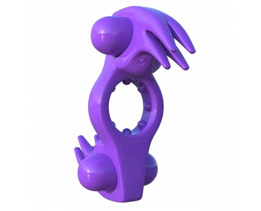 Фиолетовое эрекционное кольцо с вибрацией Wonderful Wabbit