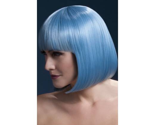Голубой парик-каре со слегка подкрученными концами и ровной челкой Elise