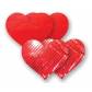 Комплект из 1 пары красных пэстис-сердечек с блестками и 1 пары красных пэстис-сердечек с гладкой поверхностью
