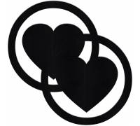 Чёрные пестисы Round Hearts в форме сердечек в круге