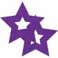 Фиолетовые наклейки-звёздочки на бюст