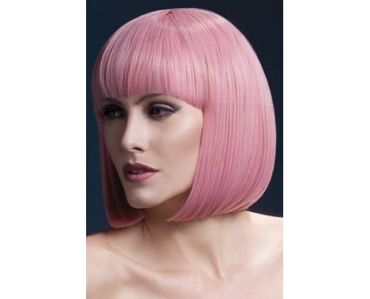 Светло-розовый парик-каре со слегка подкрученными концами и ровной челкой Elise
