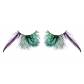 Зеленые ресницы с фиолетовыми перьями