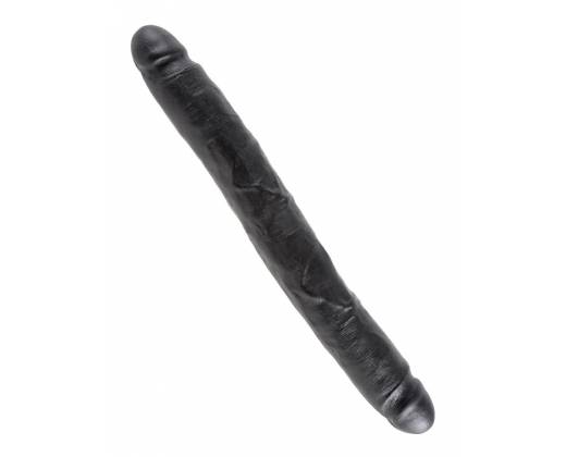 Чёрный двусторонний фаллоимитатор 12 Slim Double Dildo - 31,4 см.