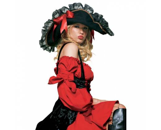 Роскошная пиратская шляпа с кружевами и бантом
