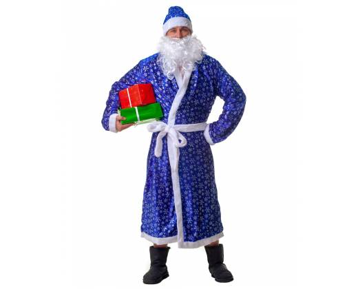 Синий новогодний костюм Деда Мороза