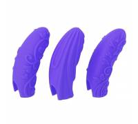 Набор из 3 фиолетовых рельефных насадок на пальцы