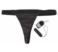 Чёрные вибротрусики Vibrating Panties с пультом управления
