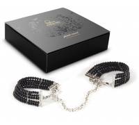 Чёрные дизайнерские наручники Plaisir Nacre Bijoux