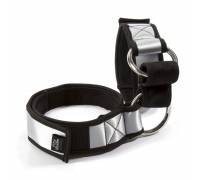 Серебристо-чёрные наручники с меховой подкладкой Promise to Obey