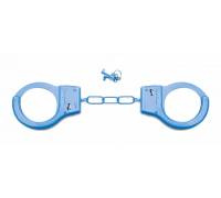 Голубые металлические наручники SHOTS TOYS Blue