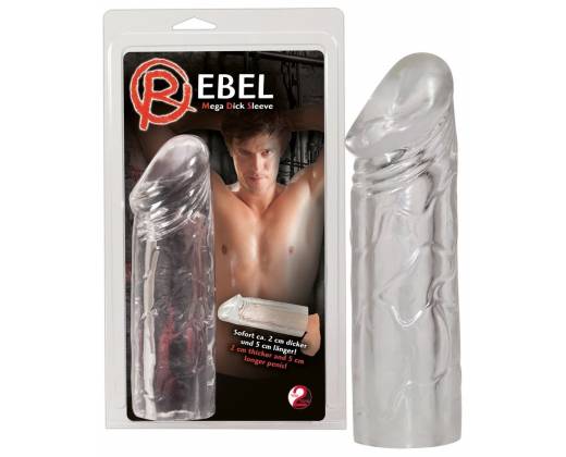 Удлиняющая насадка на пенис Rebel - 19 см.