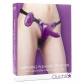 Фиолетовый страпон с вибрацией Vibrating Pleasure Strap-On - 14,5 см.