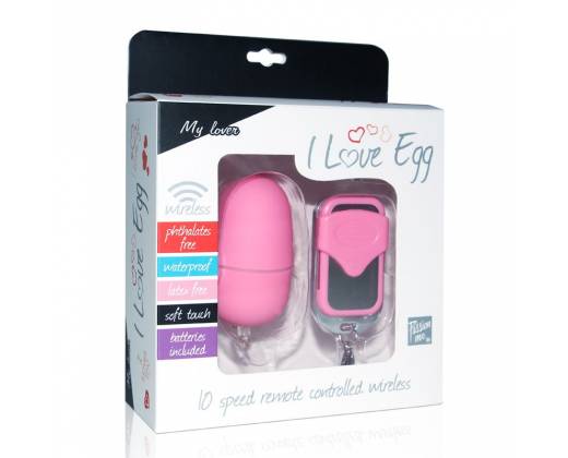 Среднее розовое виброяйцо I Love Egg с 10 скоростями вибрации