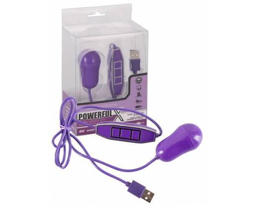 Фиолетовое виброяйцо с питанием от USB Powerful X