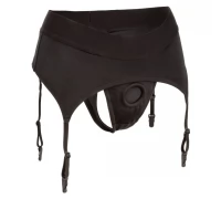 Черные трусики для страпона Thong with Garter размера S/M